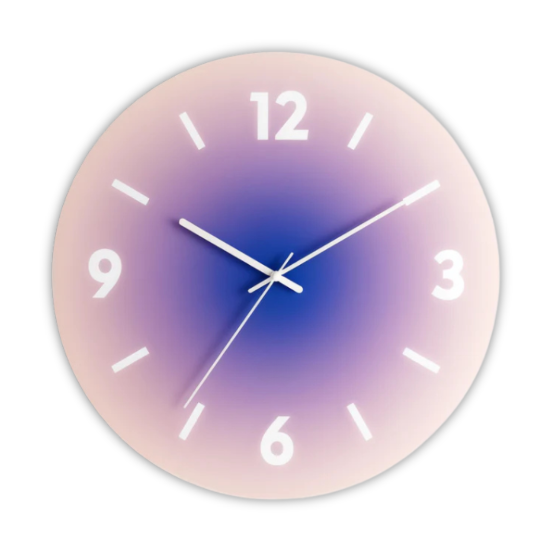 Moderne Wanduhr aus Glas