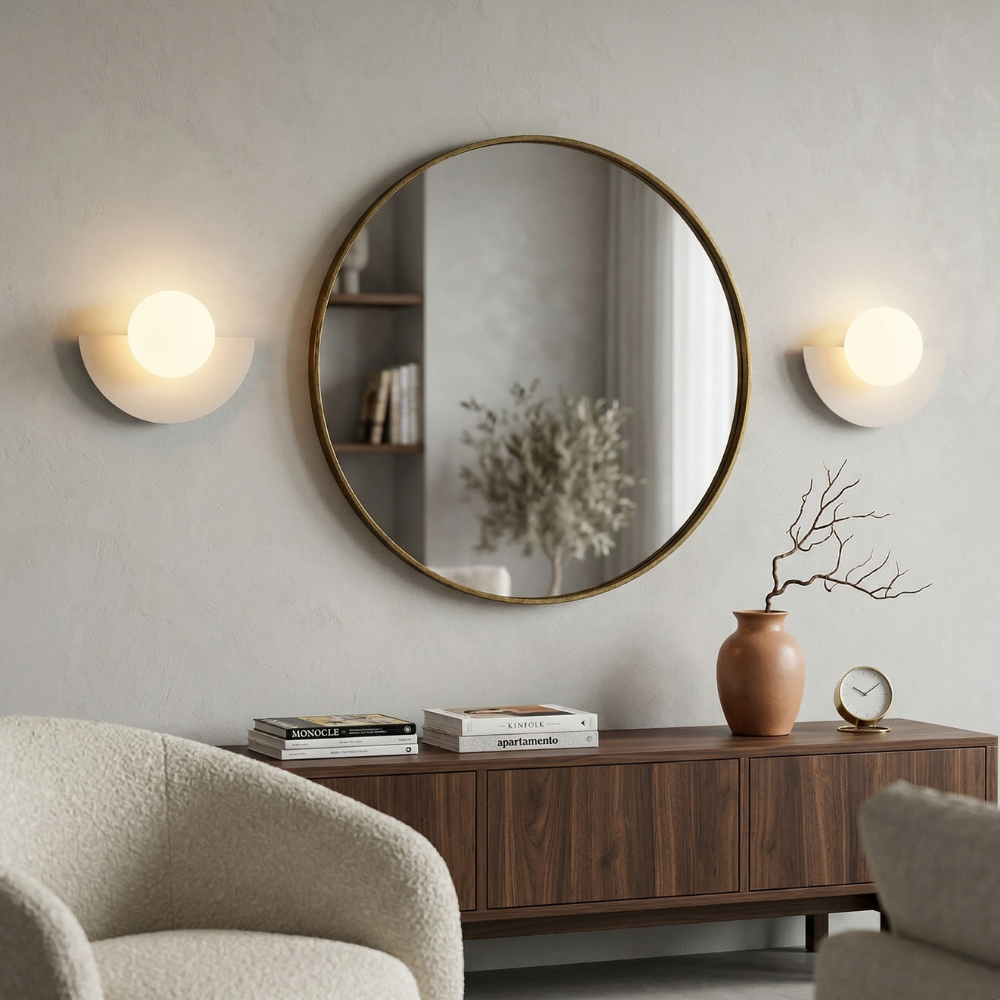 Moderne halbrunde Wandleuchte
