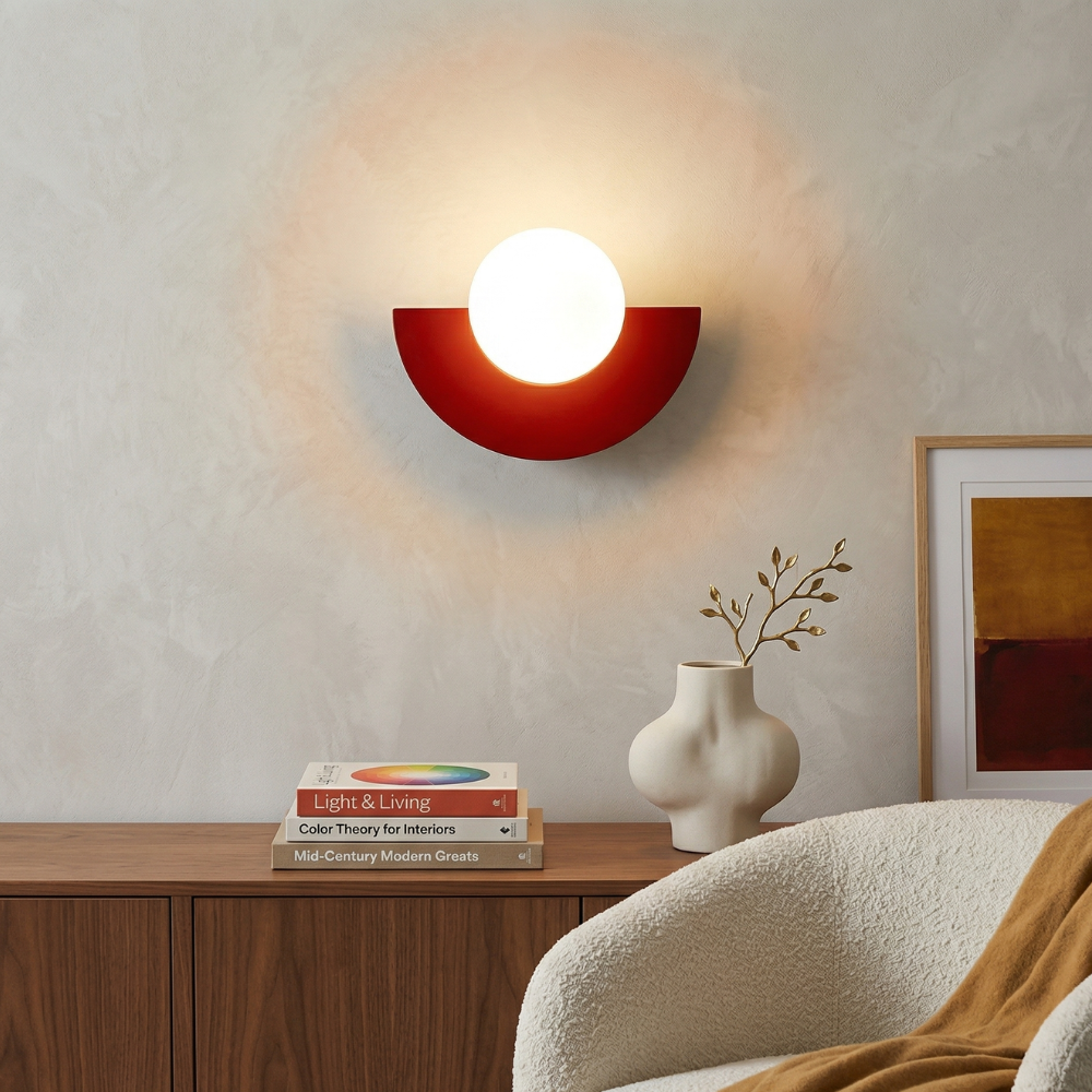 Moderne halbrunde Wandleuchte