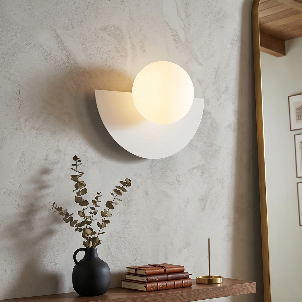 Moderne halbrunde Wandleuchte