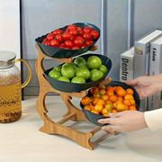 Dreistufiger Obstständer aus Massivholz