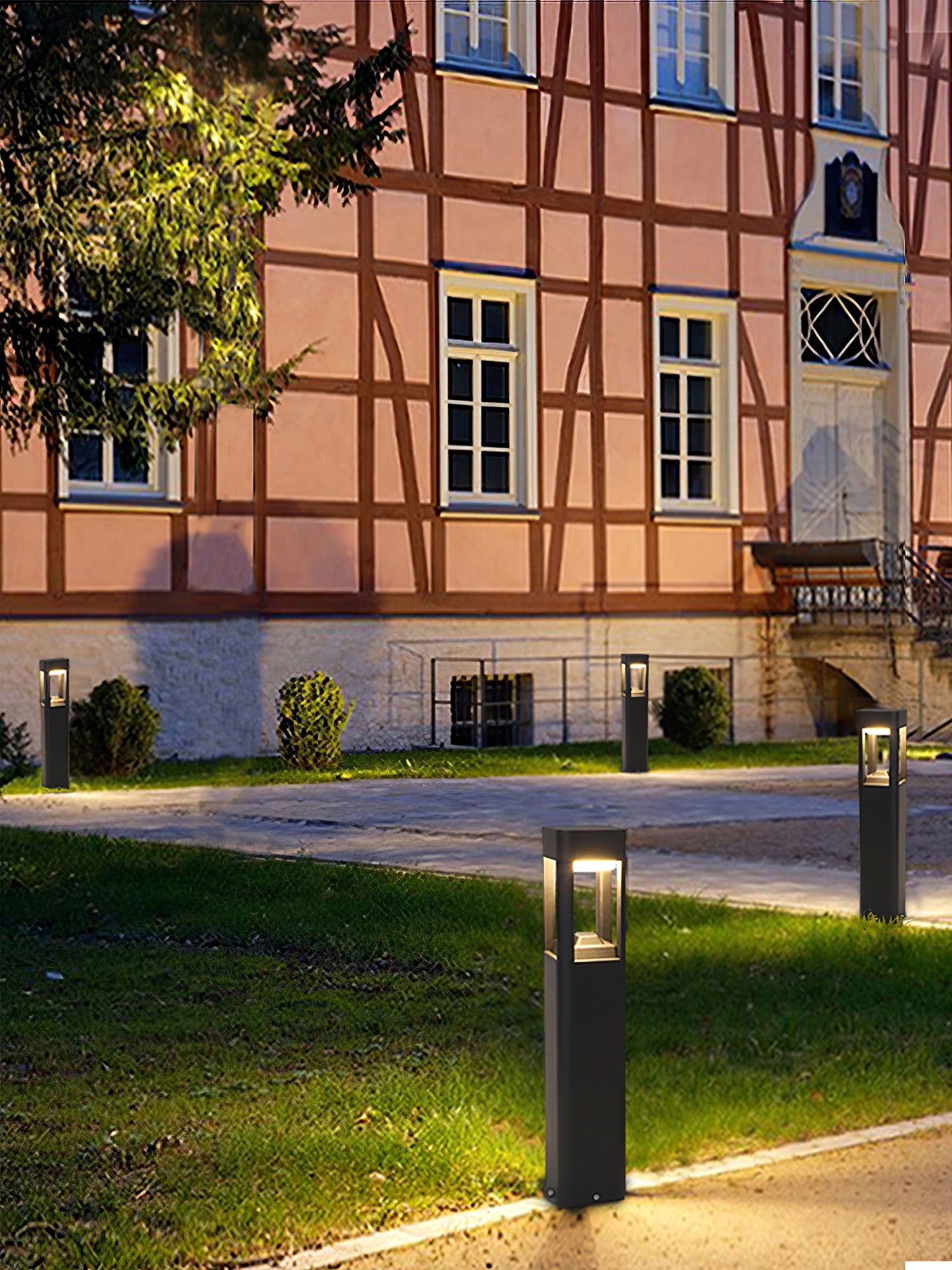 Schlanke Aluminium-Pollerleuchte für den Außenbereich