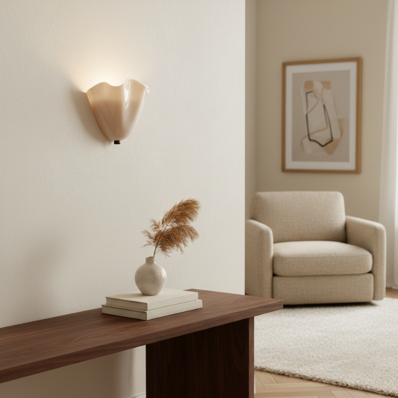 Wandleuchte aus farbigem Glas im Retro-Stil