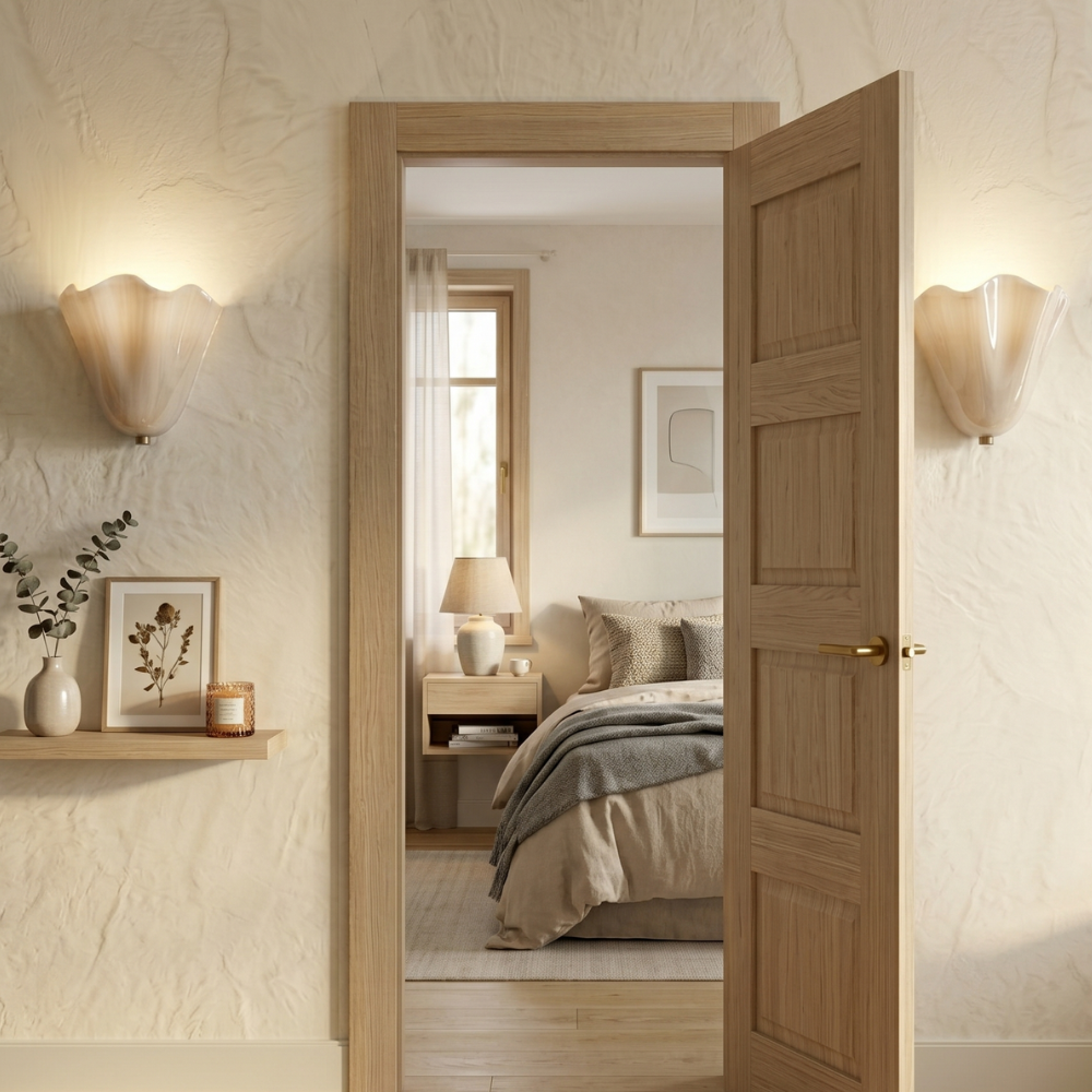 Wandleuchte aus farbigem Glas im Retro-Stil