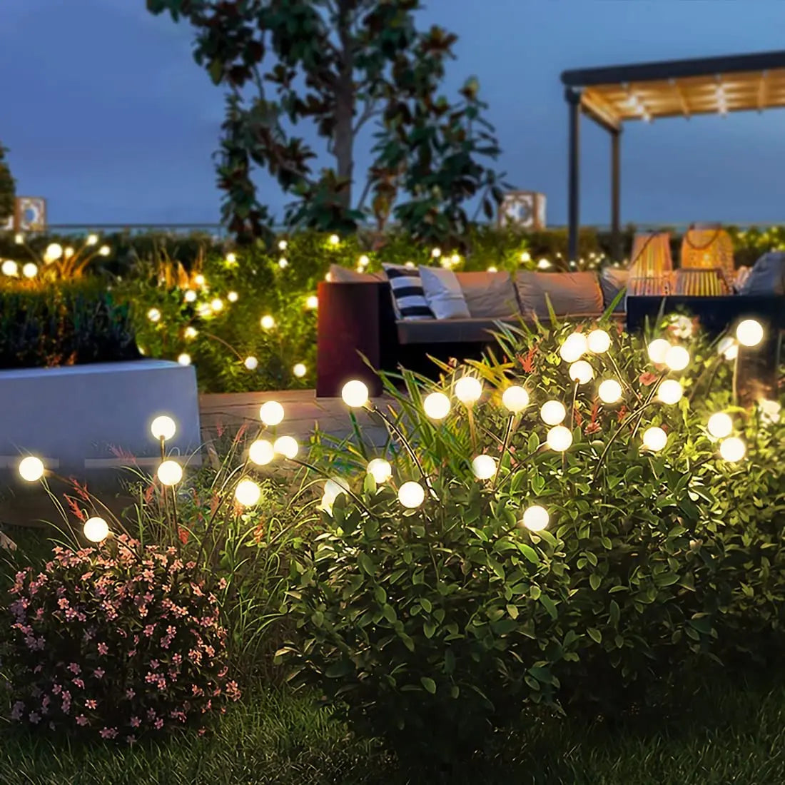 Solarbetriebene LED-Gartenleuchte im Glühwürmchen-Design