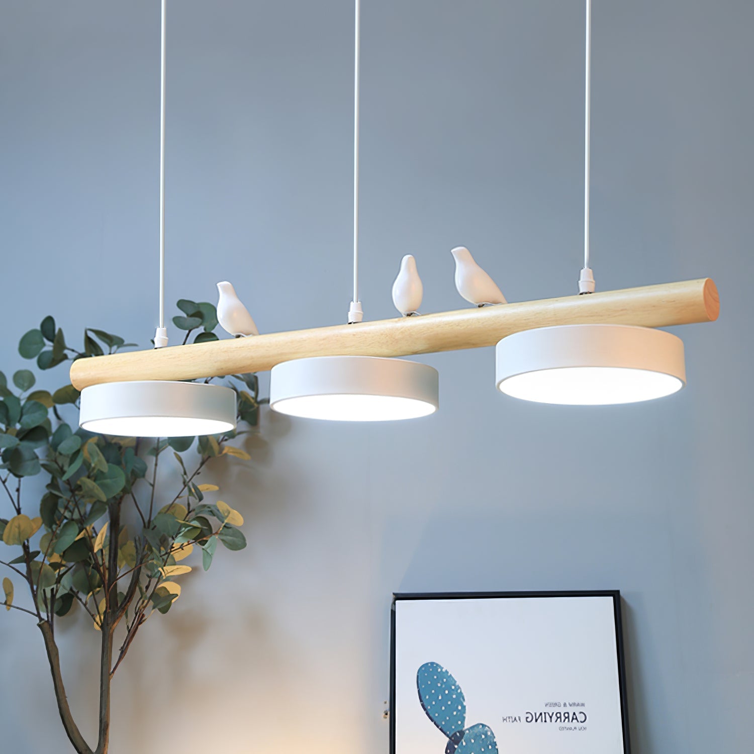 Pendelleuchte Bird aus Holz