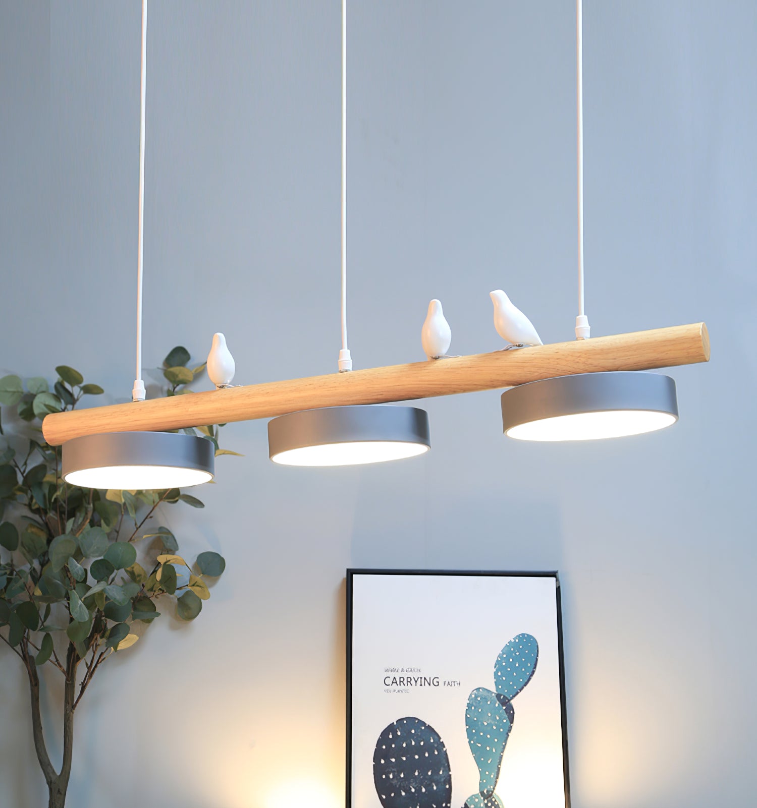 Pendelleuchte Bird aus Holz