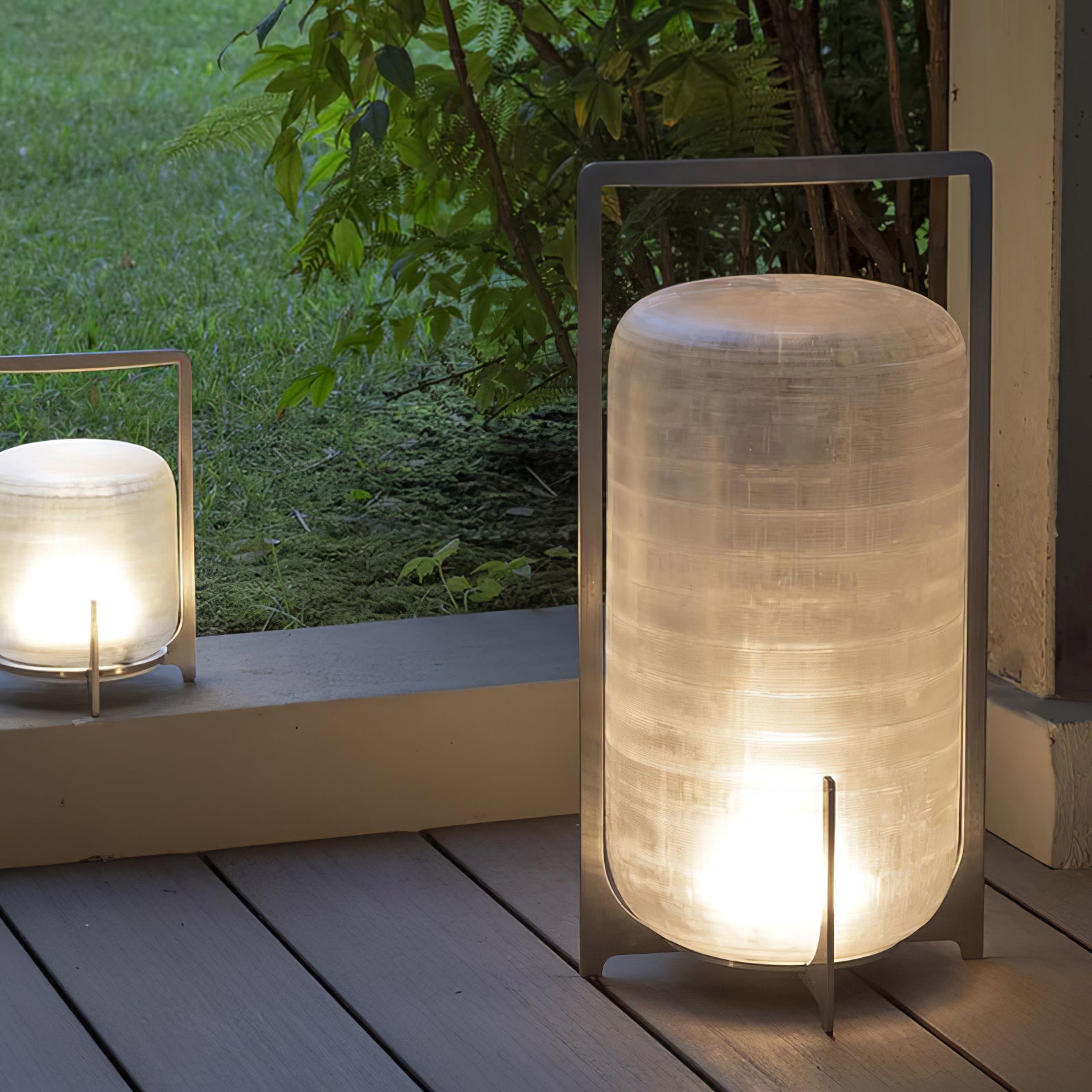 Tischlampe aus mundgeblasenem Glas