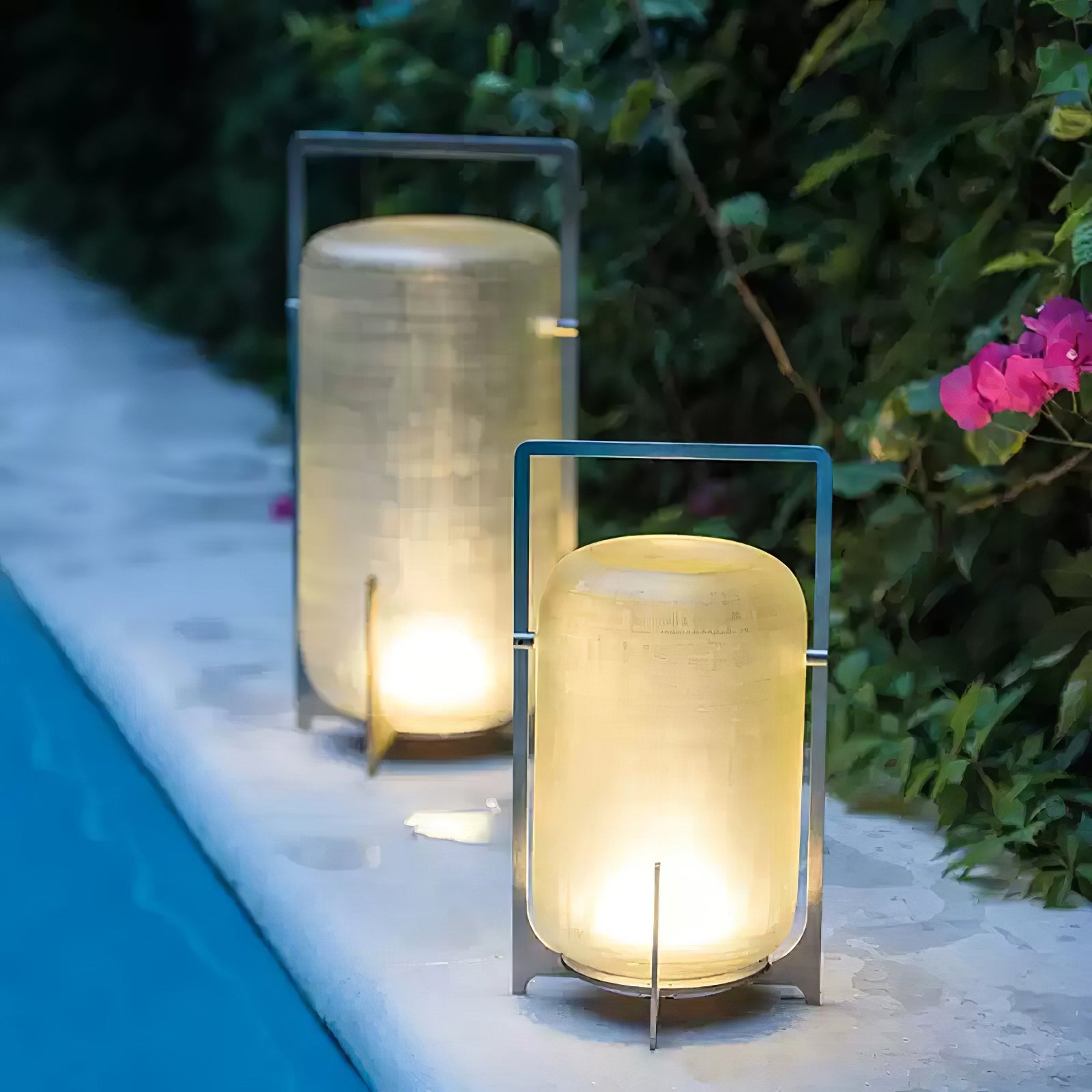 Tischlampe aus mundgeblasenem Glas