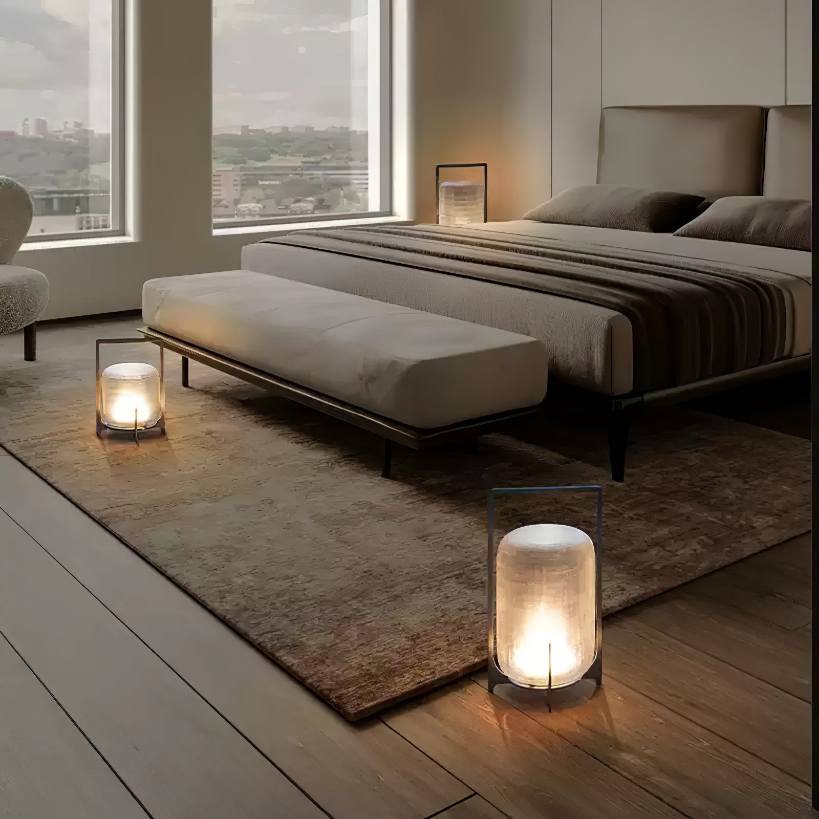 Tischlampe aus mundgeblasenem Glas