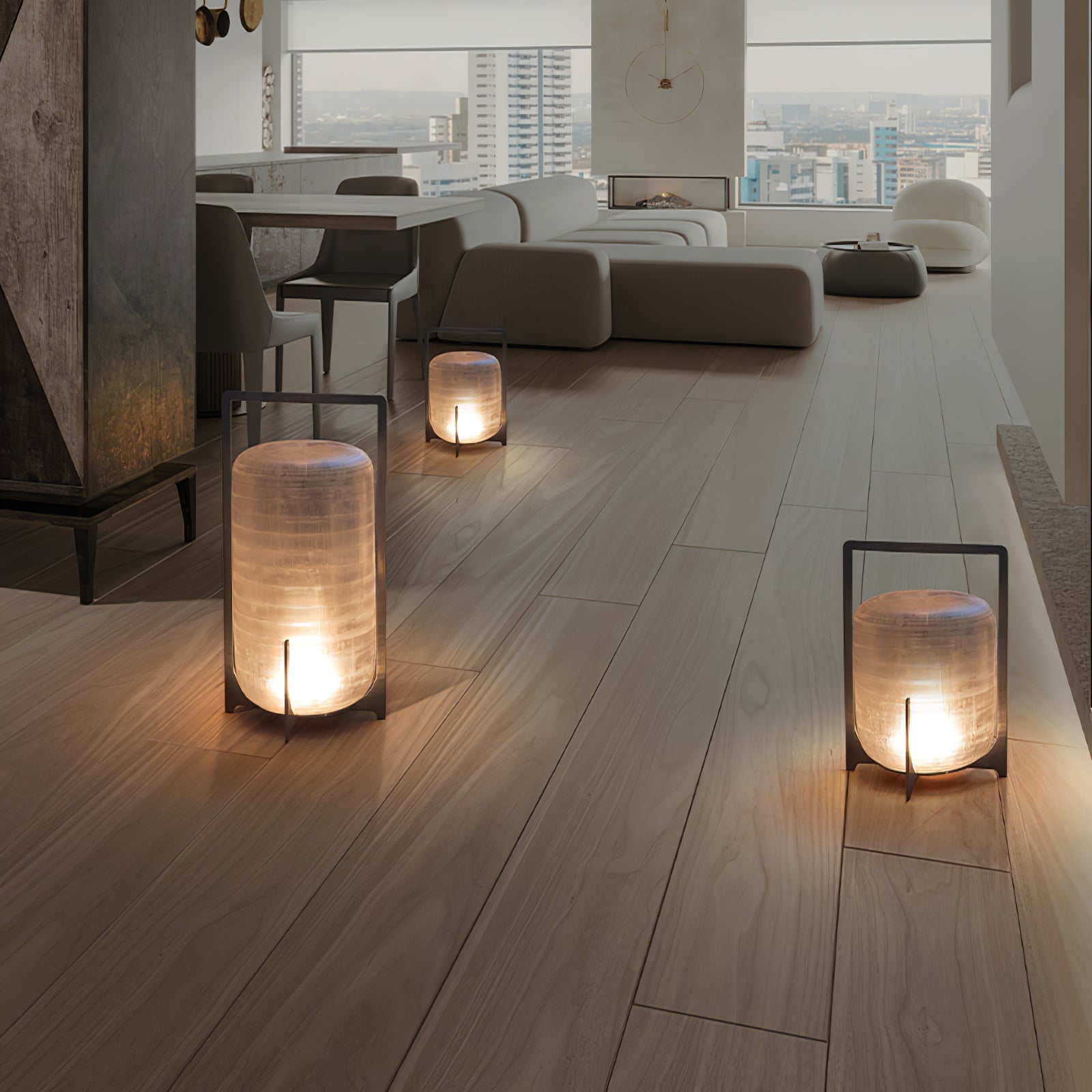Tischlampe aus mundgeblasenem Glas