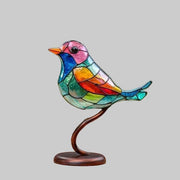 Farbenfrohe Vogelfigur aus Acryl