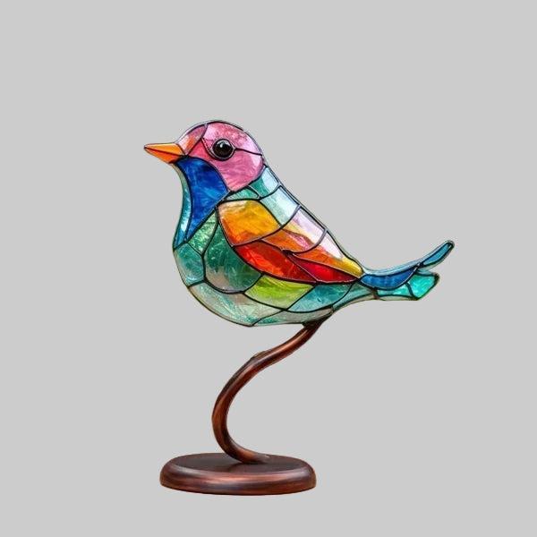 Farbenfrohe Vogelfigur aus Acryl