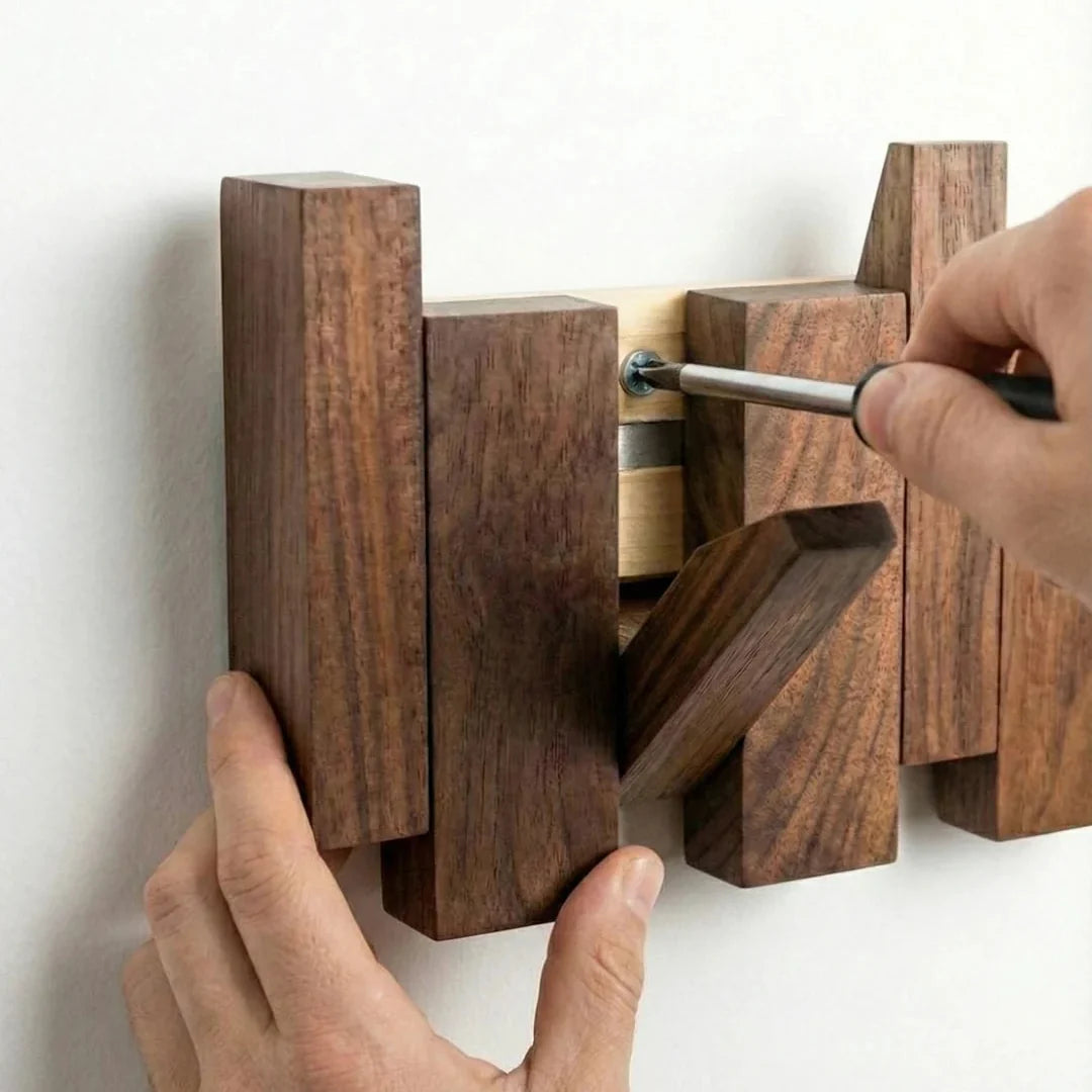 Wandregal aus Holz im Klavier-Tasten-Design
