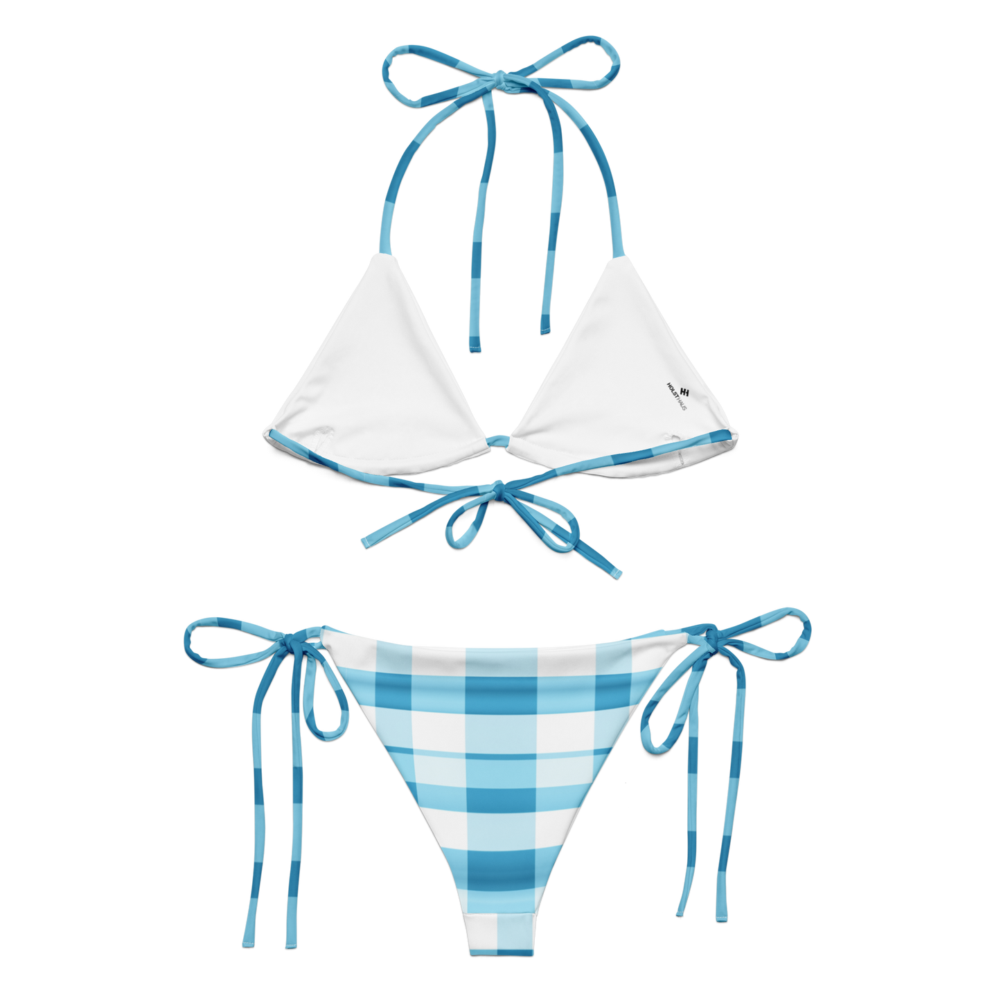 Dive into Sustainable Style: Recycled Plaid String Bikini