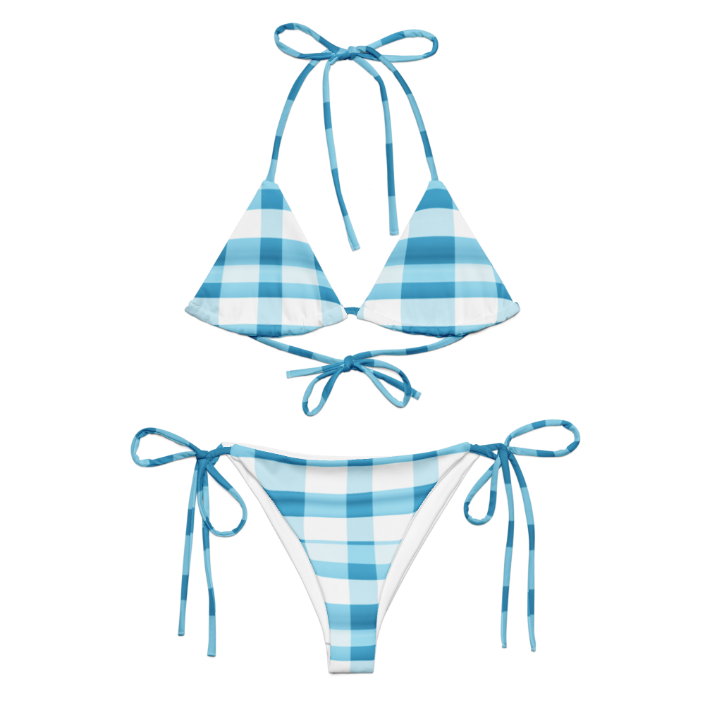 Dive into Sustainable Style: Recycled Plaid String Bikini