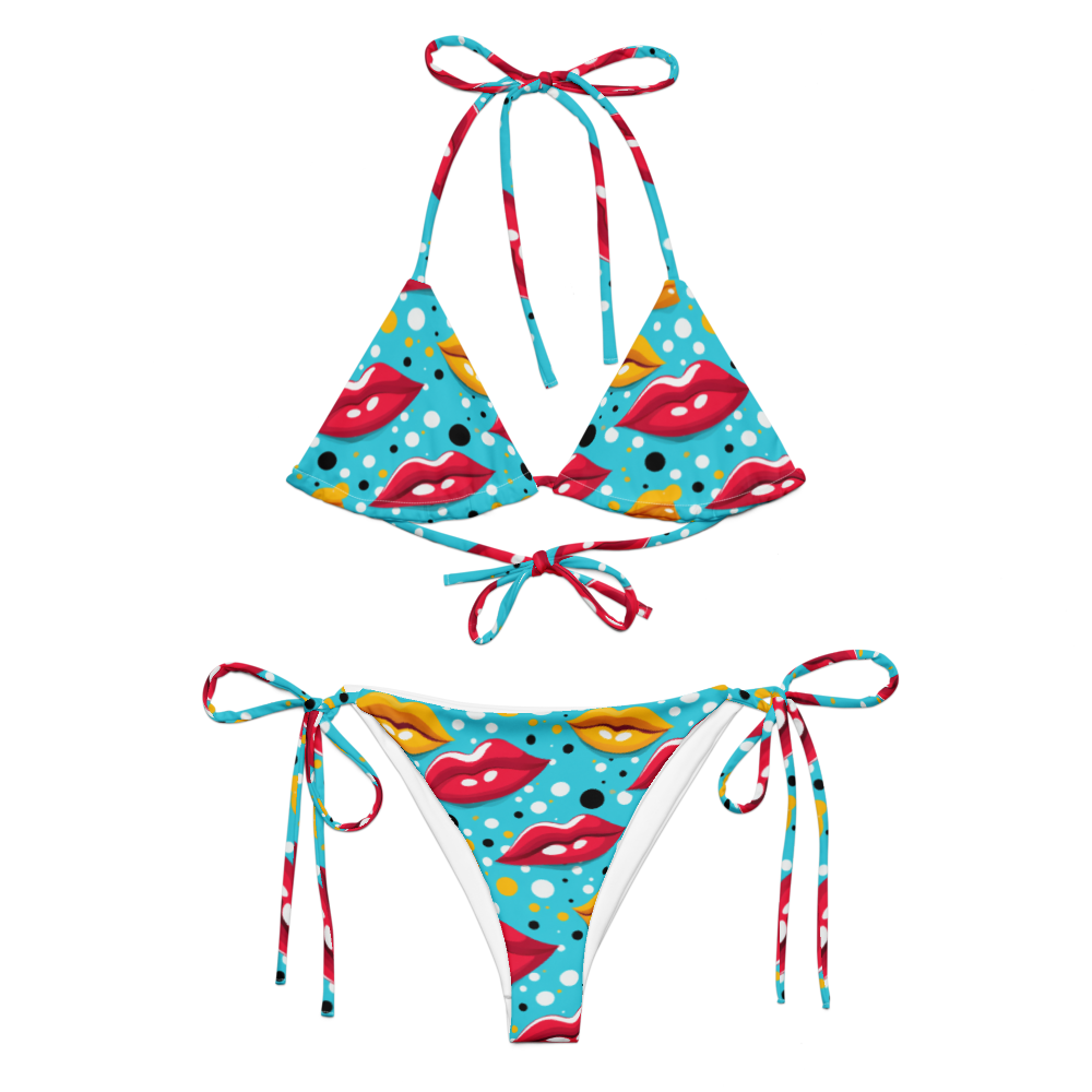 Flirt with Summer: Recycled Pop Art Lips Bikini
