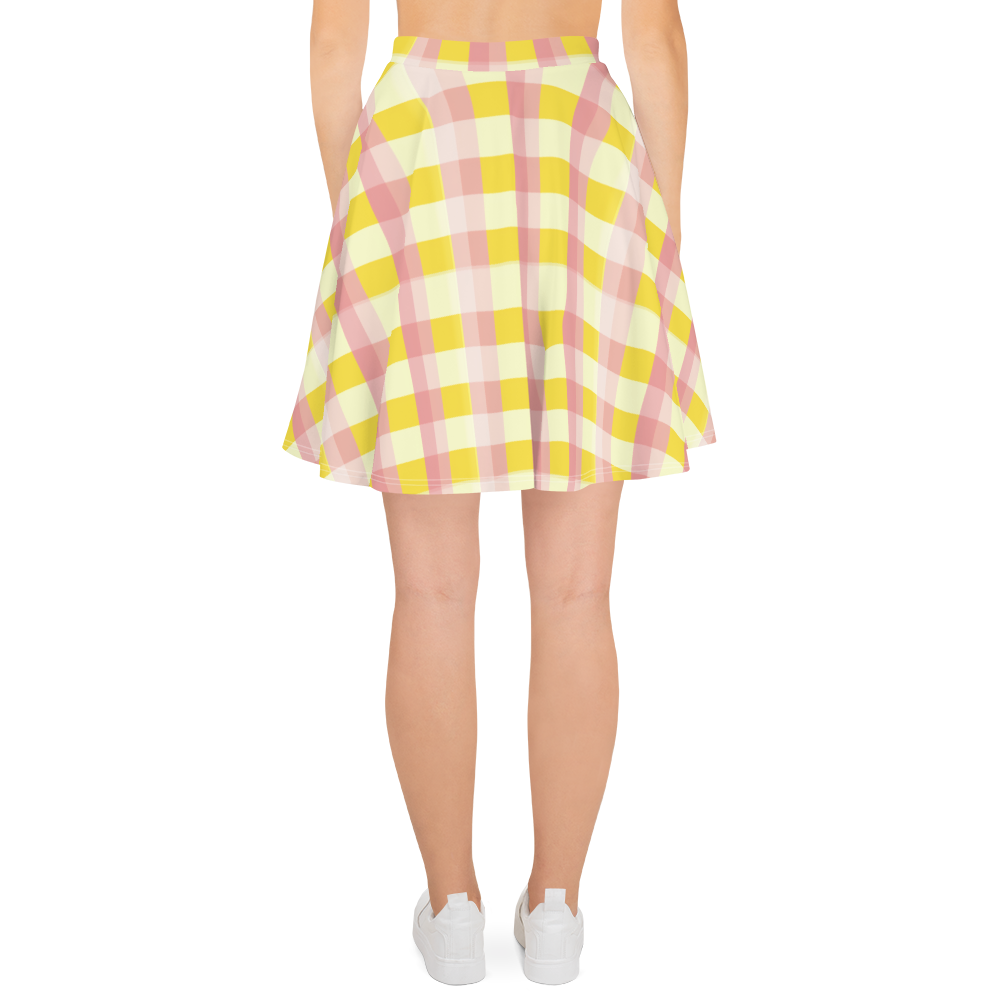 Lemonade Vibes: Pink & Yellow Gingham Skirt