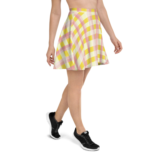 Lemonade Vibes: Pink & Yellow Gingham Skirt