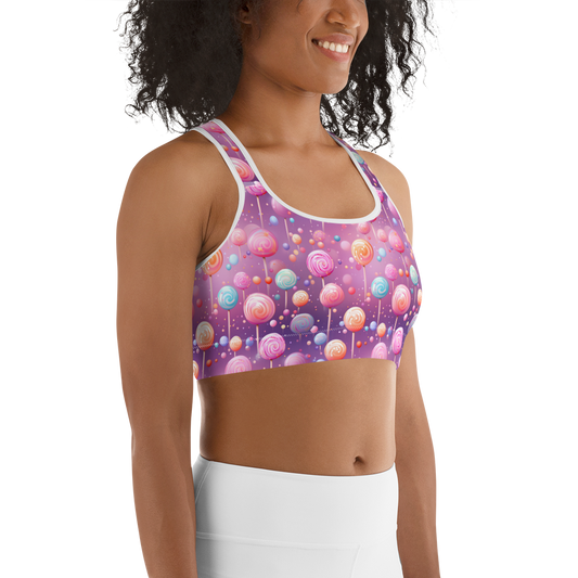 Candy Craze Sports Bra - Sweet Support for Your Workouts