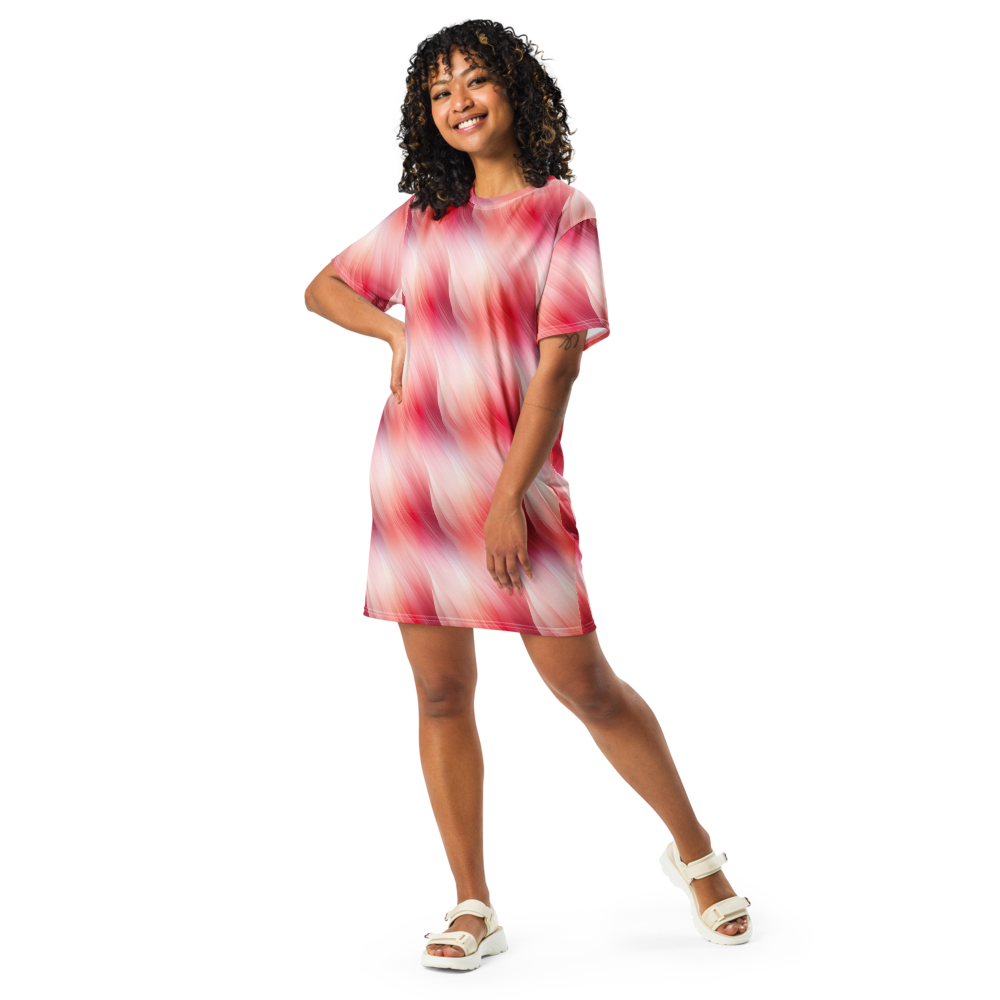 Versatile Vibes: Pink Gradient T-shirt Dress