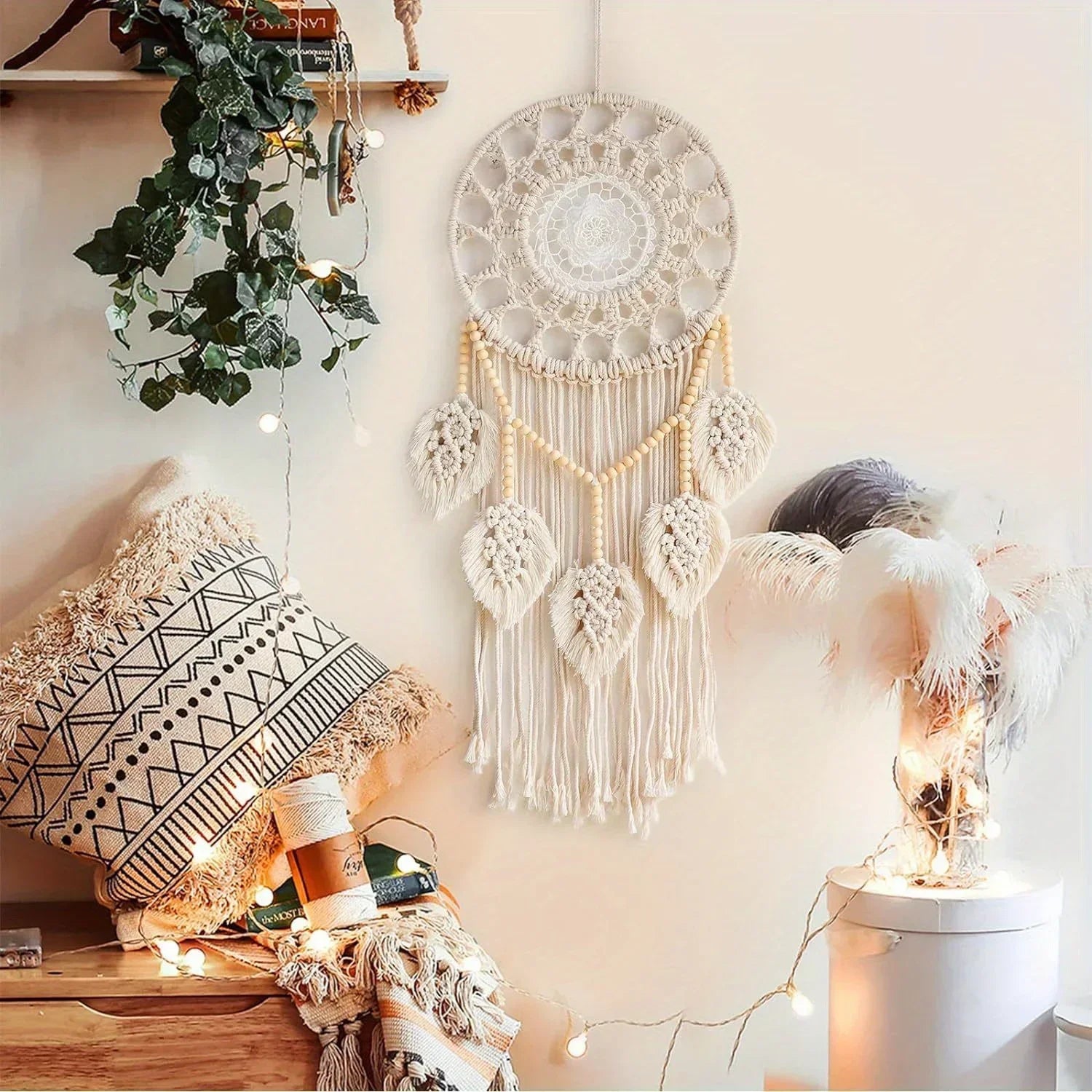 Traumfänger aus Baumwolle im Boho-Stil