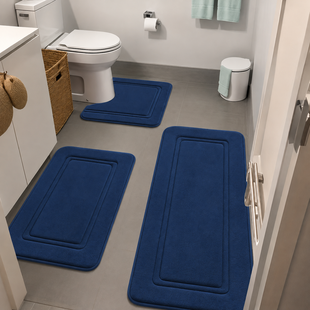 Badematten-Set mit Struktur