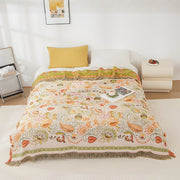 Wendbare Boho-Decke mit Blumenmuster