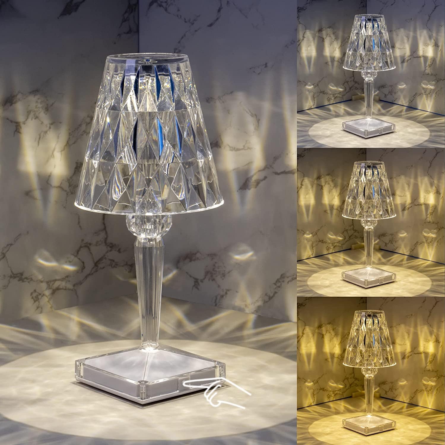 Facettierte Tischlampe für das Wohnzimmer