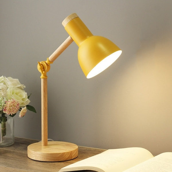 Verstellbare Schreibtischlampe aus Holz