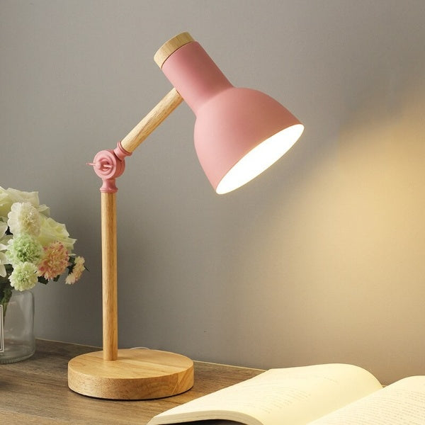 Verstellbare Schreibtischlampe aus Holz