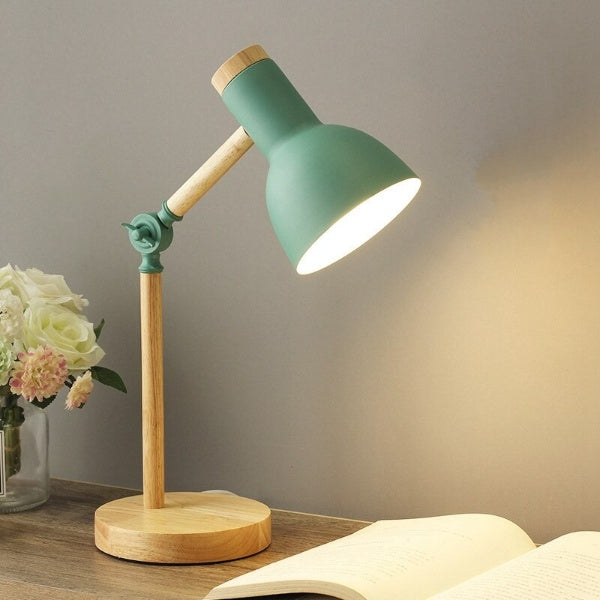 Verstellbare Schreibtischlampe aus Holz