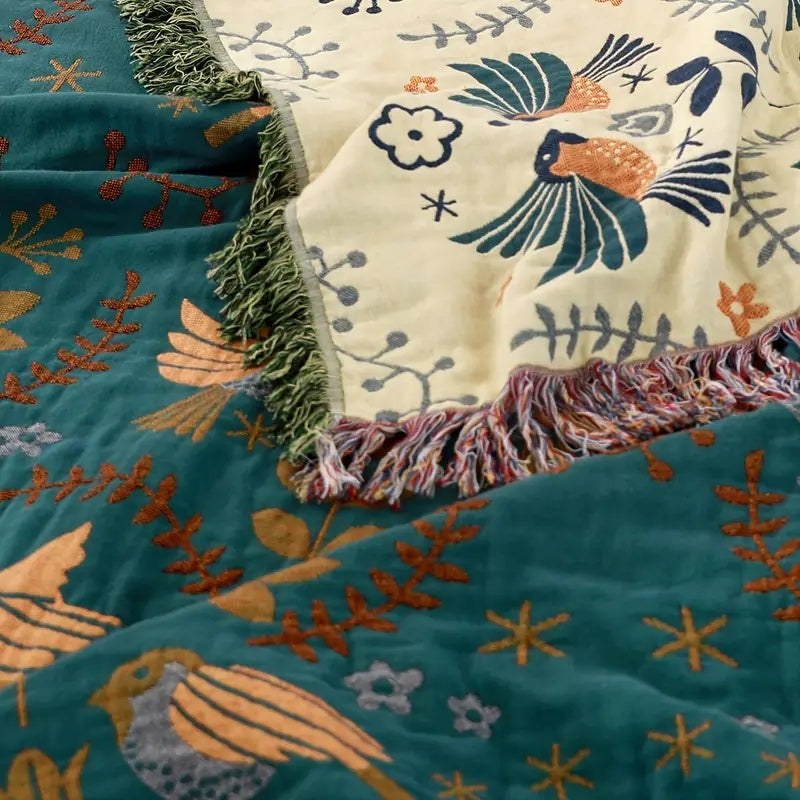 Wendbare Decke mit Vogelmotiven im nordischen Stil