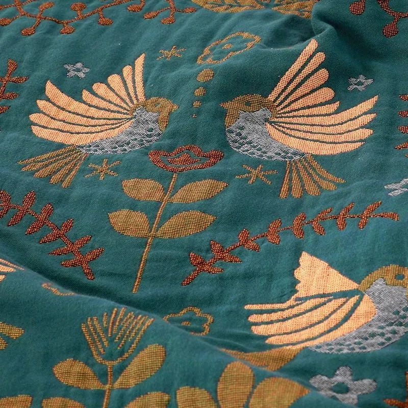 Wendbare Decke mit Vogelmotiven im nordischen Stil