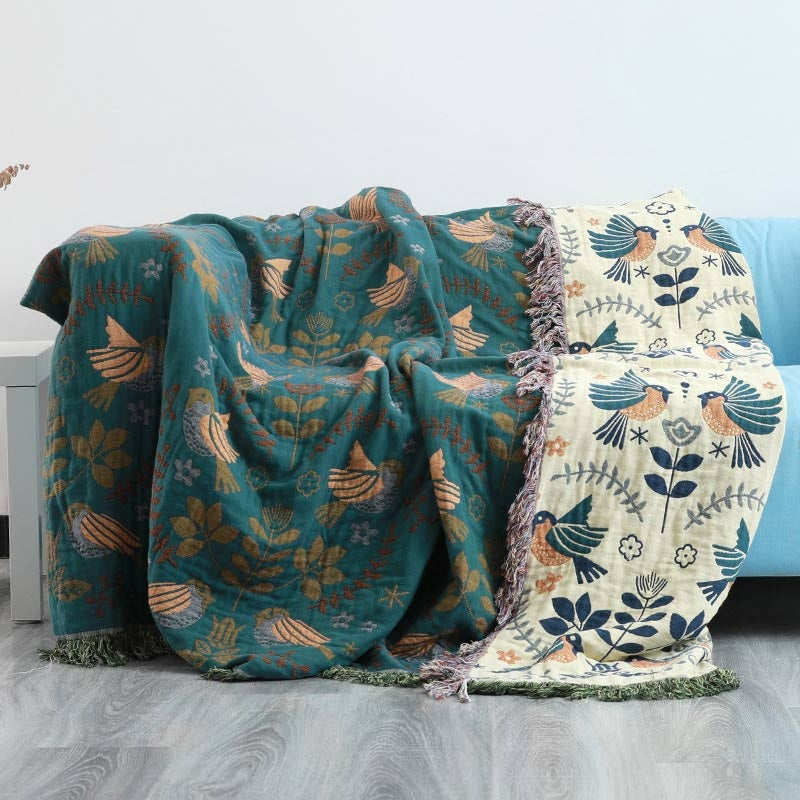 Wendbare Decke mit Vogelmotiven im nordischen Stil