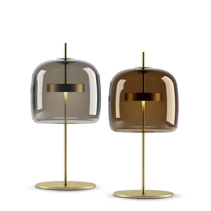 Tischlampe aus getöntem Glas