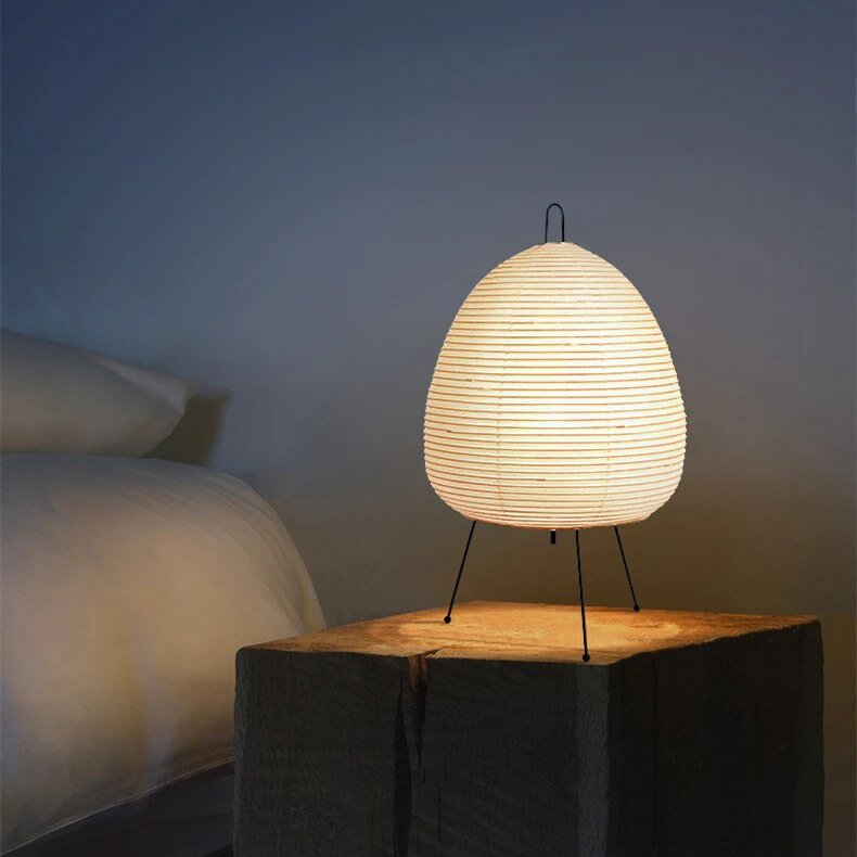 Japandi-Tischlampe aus Papier