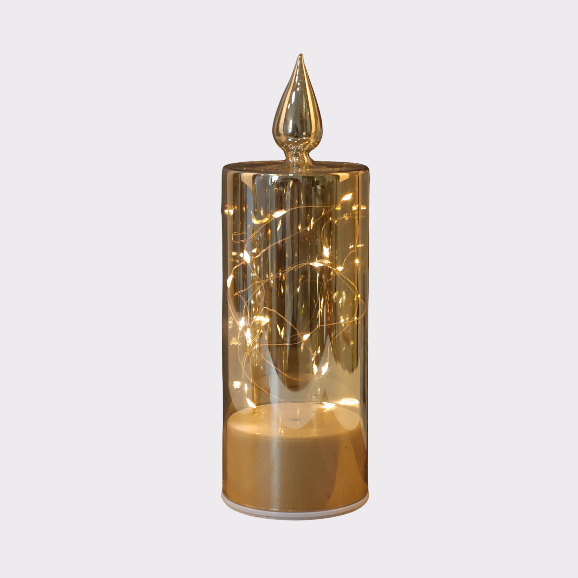 LED-Kerze aus Rauchglas
