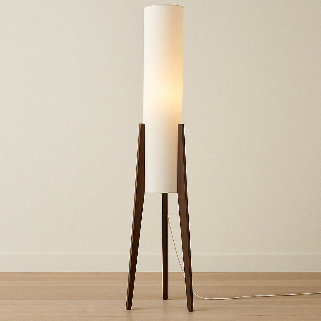 Stehlampe aus massivem Nussbaum