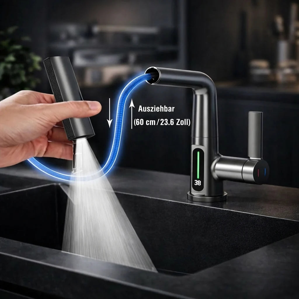 Flexibler LED-Küchenwasserhahn