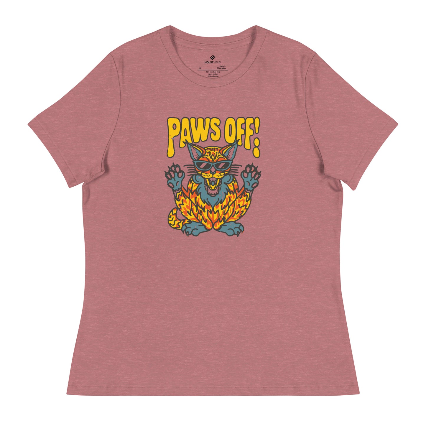 Cattitude with Comfort: Soft "Paws Off" Graphic Tee, Everyday or Dressed Up